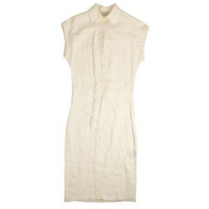 A_PLAN_APPLICATION White Button Down Sleeveless Shirt Dress Size S $980